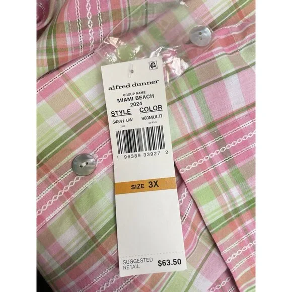 ALFRED DUNNER MIAMI BEACH WOMEN'S 3/4 Sleeve Fit Button-Down Shirt 3X - Picture 10 of 16